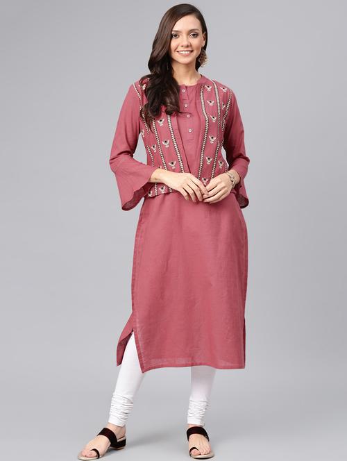 embroidered straight kurta - 16846373 - Very Small Image - 1