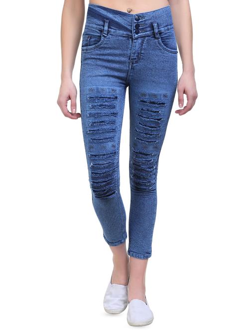 high rise distressed jeans  - 16847308 - Very Small Image - 1