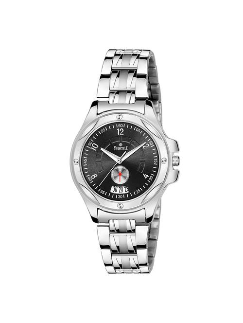 swisstyle date and day dial silver analogue watches for women-ss-lr111-blk-ch - 16847995 - Very Small Image - 1