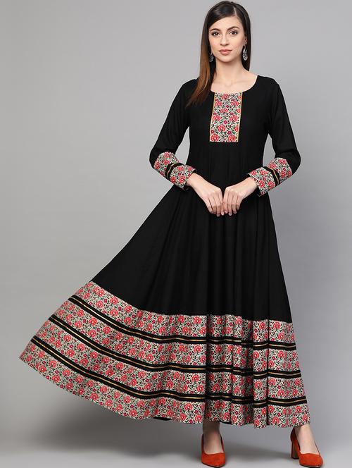 solid a-line kurta - 16848516 - Very Small Image - 1