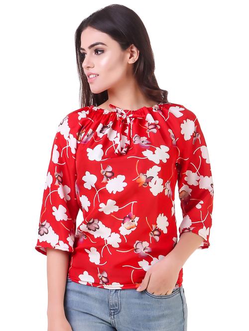 tie up neck floral top  - 16849163 - Very Small Image - 1