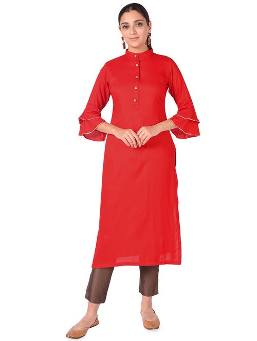 women's straight kurta - 16849206 - Very Small Image - 1