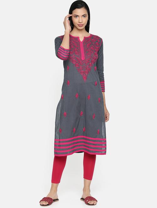 women's straight kurta - 16849438 - Very Small Image - 1