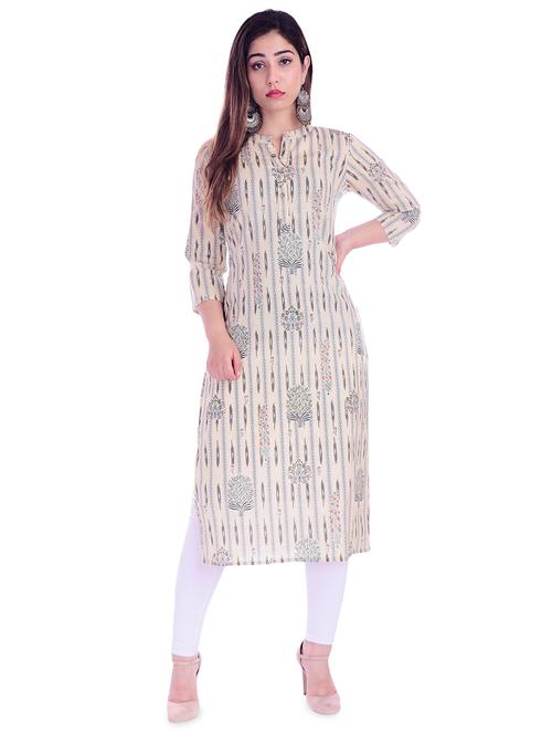 ikat printed straight kurta - 16849475 - Very Small Image - 1