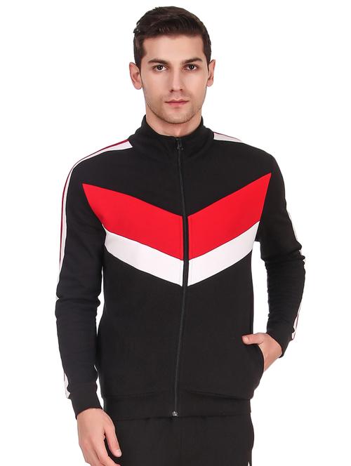 black color block casual jacket - 16849551 - Very Small Image - 1