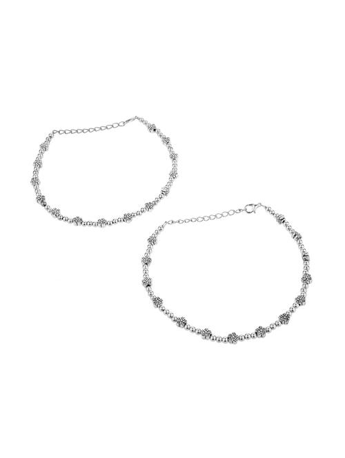silver metal anklets and payal - 16849561 - Very Small Image - 1