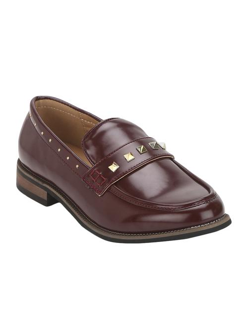 maroon leatherette slipons - 16850063 - Very Small Image - 1