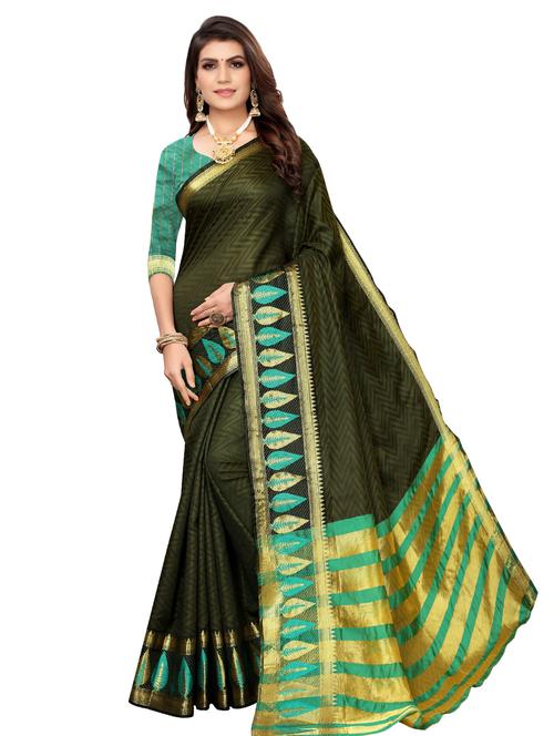 women's self design green colored saree - 16850324 - Very Small Image - 1