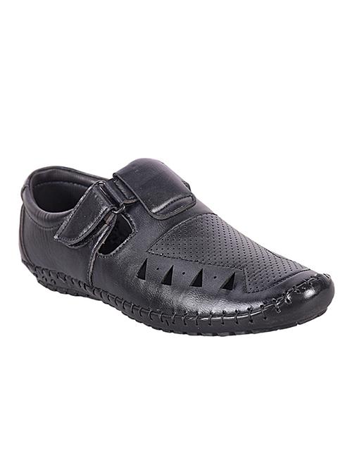 black leatherette slip on sandals - 16851829 - Very Small Image - 1