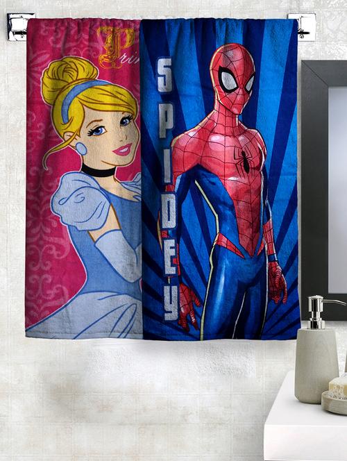 princess & spiderman kids bath towel (pack of 2) - 16857739 - Very Small Image - 1