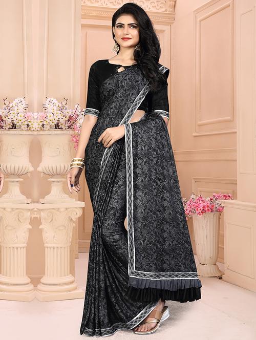foil printed saree with blouse - 16857770 - Very Small Image - 1