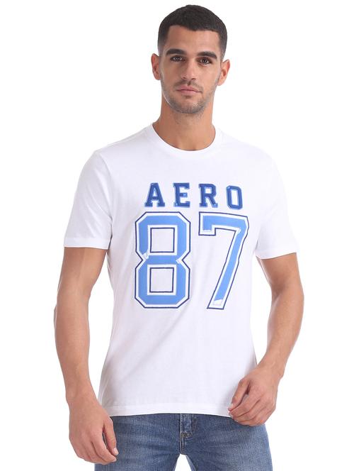 white typographic chest printed t-shirt - 16858422 - Very Small Image - 1