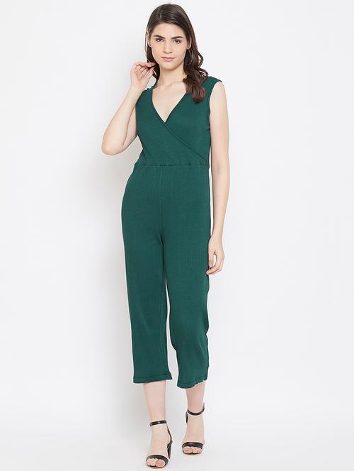 v neck solid jumpsuit  - 16858691 - Very Small Image - 1