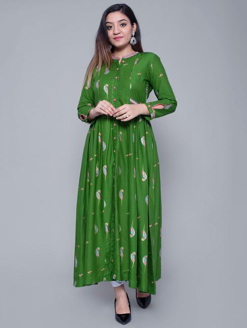 conversational flared kurta - 16859048 - Very Small Image - 1