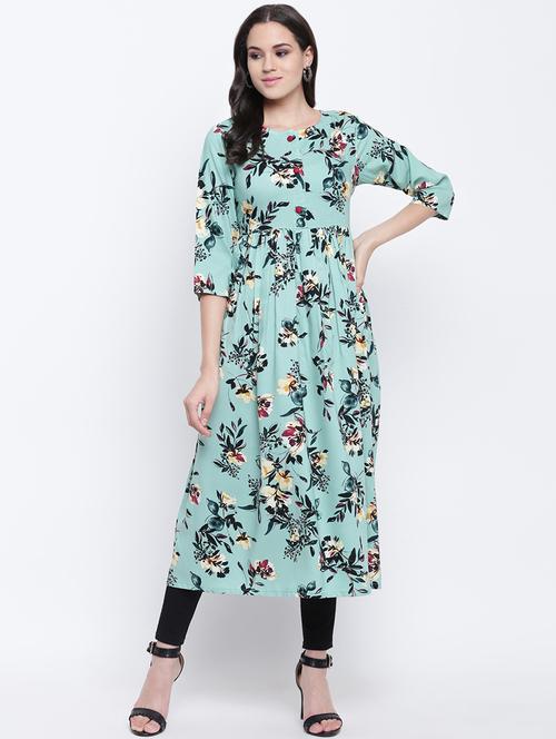 floral flared kurta - 16859211 - Very Small Image - 1