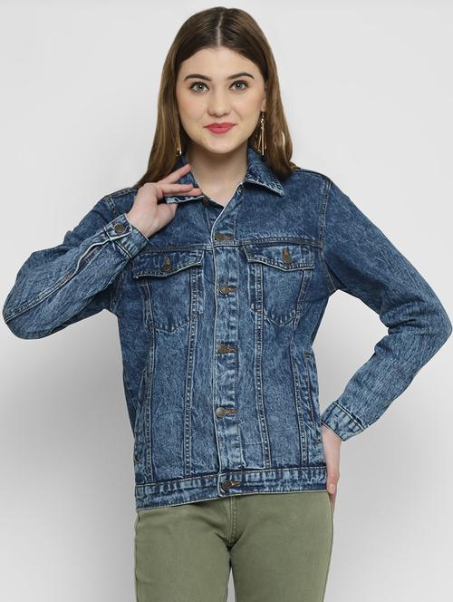 acid washed denim jacket - 16859212 - Very Small Image - 1