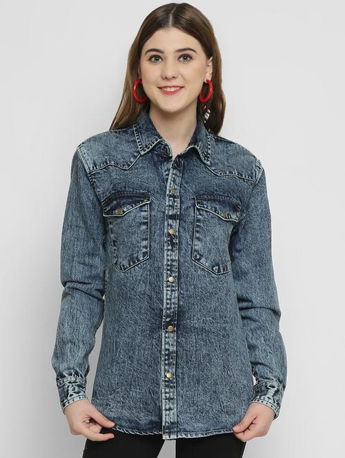acid washed denim jacket - 16859375 - Very Small Image - 1
