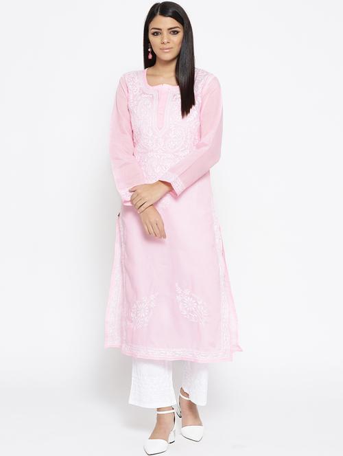 chikankari kurta pant set - 16861698 - Very Small Image - 1