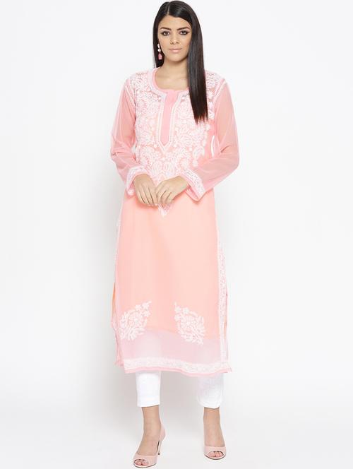 Chikankari Kurta Pant Set - 16861707 - Very Small Image - 1