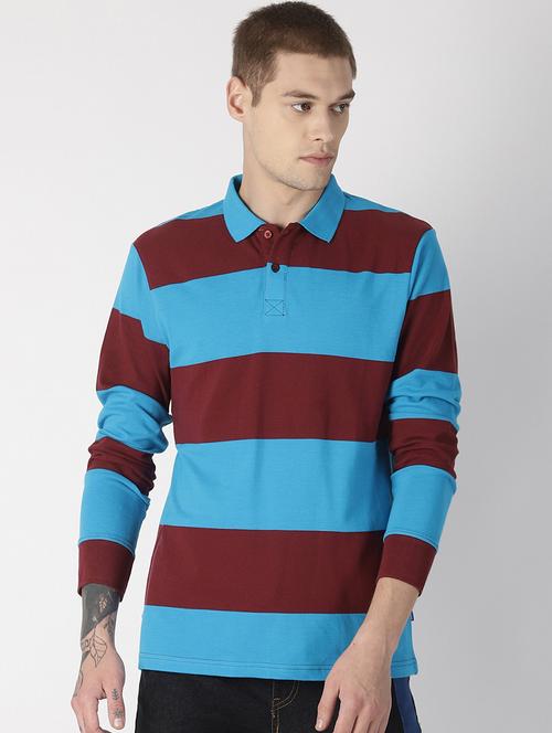 turquoise striped polo t-shirt - 16862075 - Very Small Image - 1