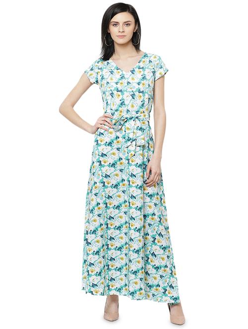 tie front floral a-line dress - 16862198 - Very Small Image - 1