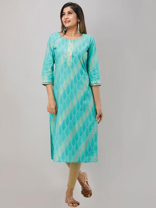 printed straight kurta - 16862914 - Very Small Image - 1