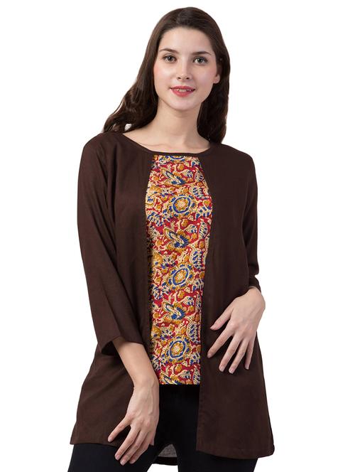 round neck printed layered tunic  - 16864161 - Very Small Image - 1