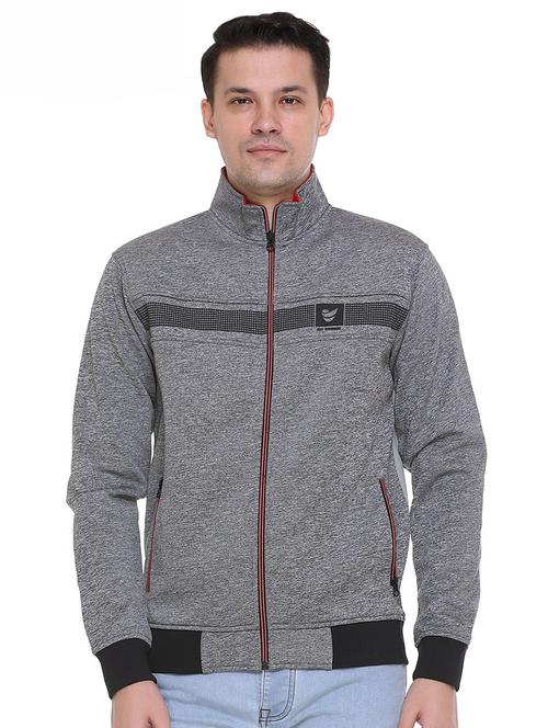 grey solid casual jacket - 16864573 - Very Small Image - 1