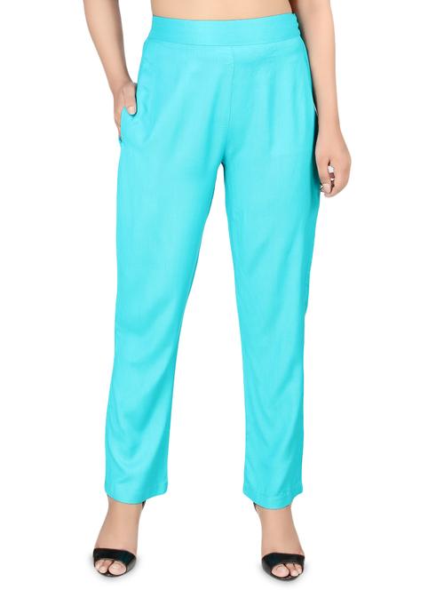 women solid high rise cigarette pants  - 16864618 - Very Small Image - 1