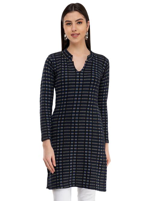 checkered woolen kurta - 16864655 - Very Small Image - 1