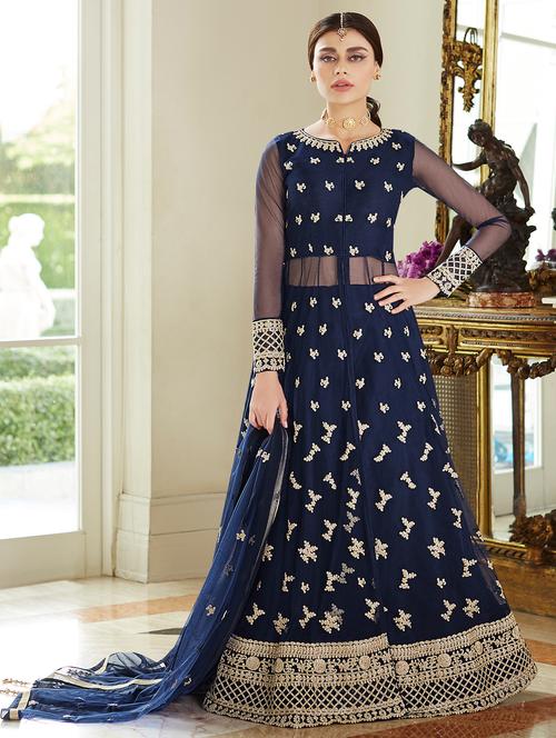 embroidered semi-stitched suit - 16864976 - Very Small Image - 1