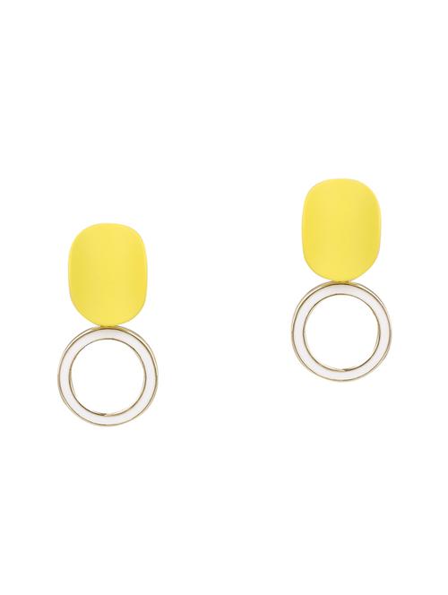 yellow metal drop earring - 16866258 - Very Small Image - 1