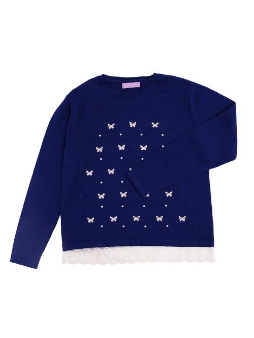 navy blue cotton regular sweaters  - 16866283 - Very Small Image - 1