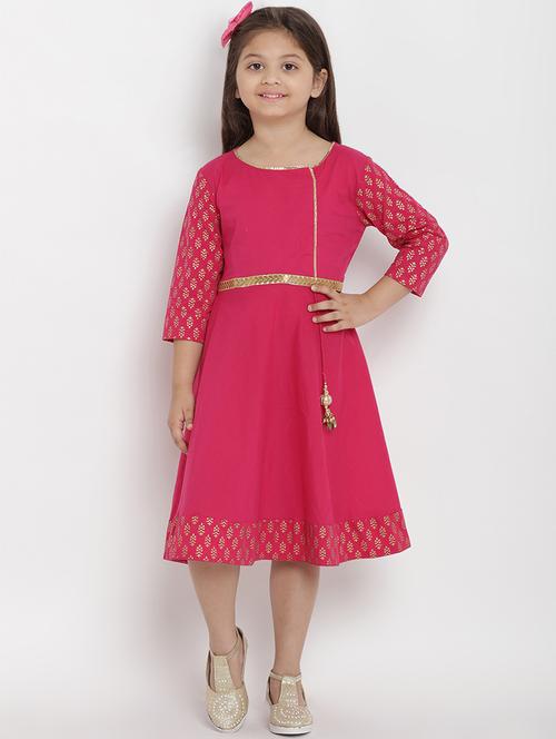 pink cotton frock - 16866439 - Very Small Image - 1