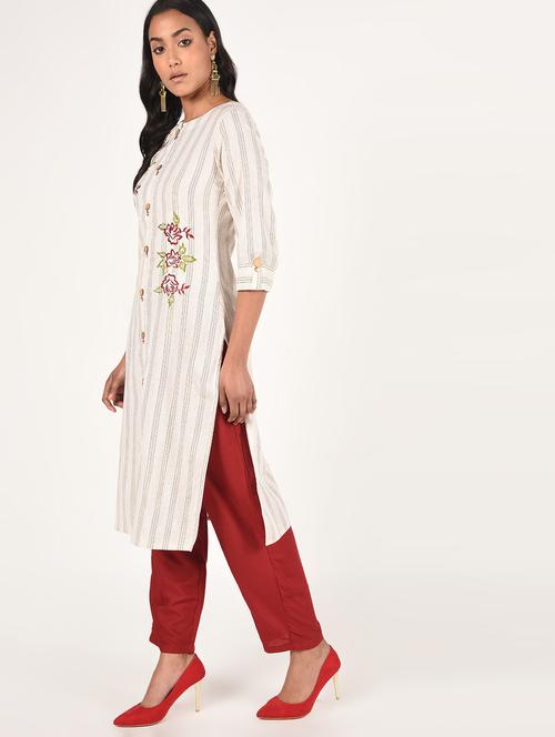 embroidered straight kurta - 16866479 - Very Small Image - 1