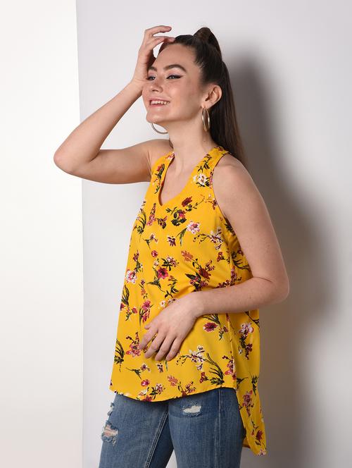 racer back floral high-low top  - 16866529 - Very Small Image - 1