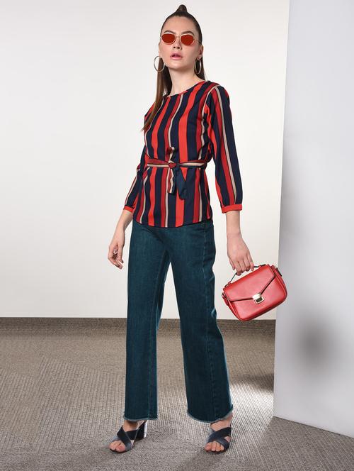 tie front striped top - 16866549 - Very Small Image - 1