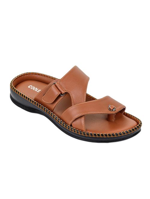 tan leather slip on sandals - 16866664 - Very Small Image - 1