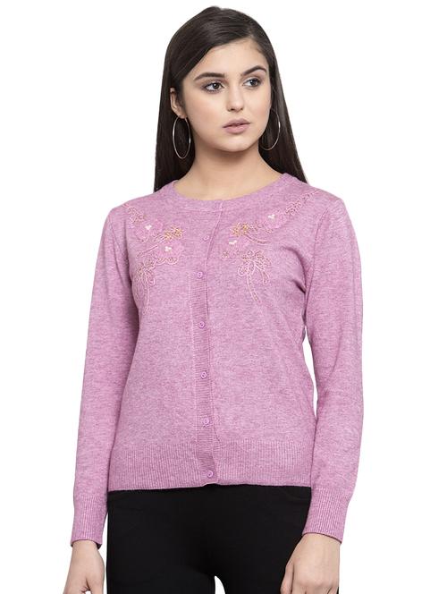 embroidered detail classic grey cardigan  - 16867491 - Very Small Image - 1