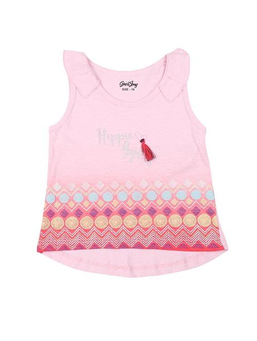 pink cotton blend regular tops & tee - 16868175 - Very Small Image - 1