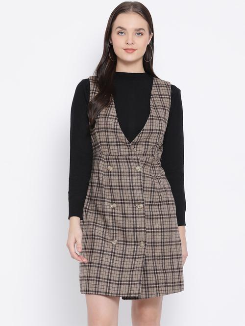 double breasted checkered dress  - 16868303 - Very Small Image - 1