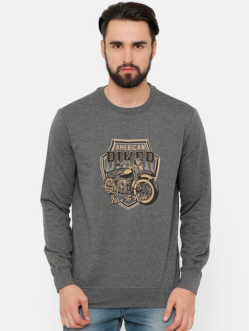 grey chest print sweatshirt - 16868527 - Very Small Image - 1