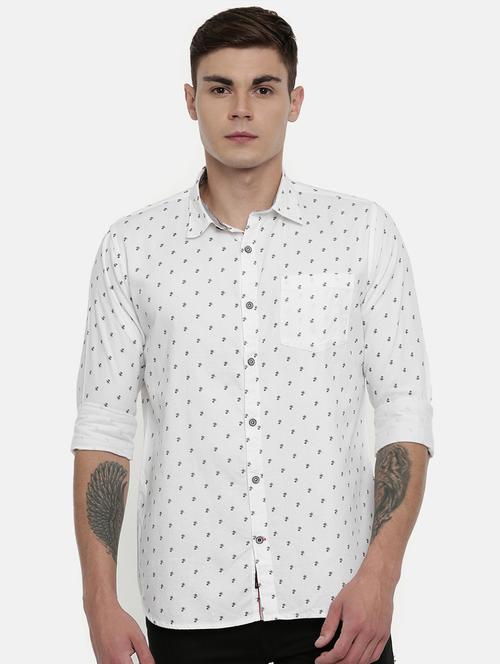 white printed casual shirt - 16869382 - Very Small Image - 1