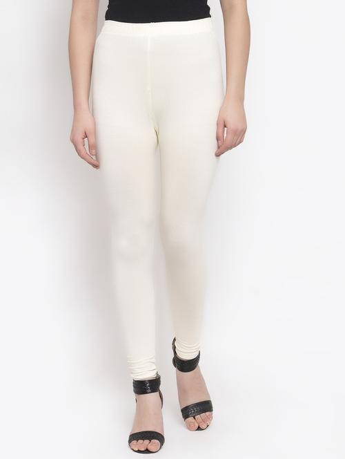 White Solid Churidar - 16869411 - Very Small Image - 1