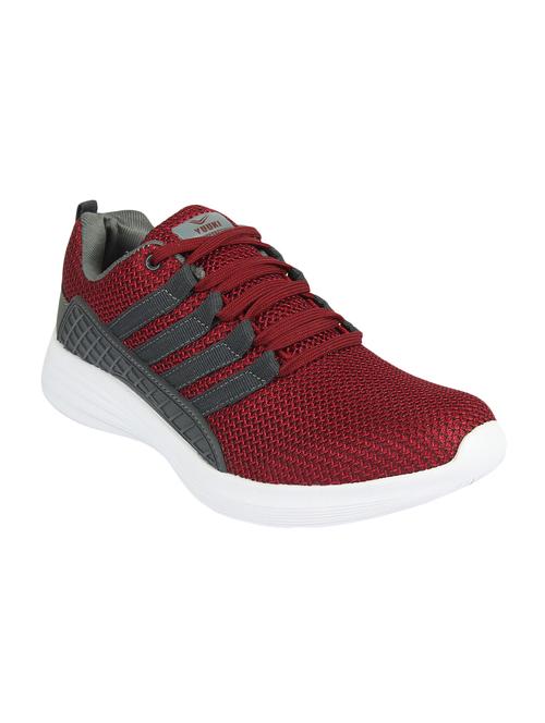 maroon mesh lace up sport shoes - 16870228 - Very Small Image - 1