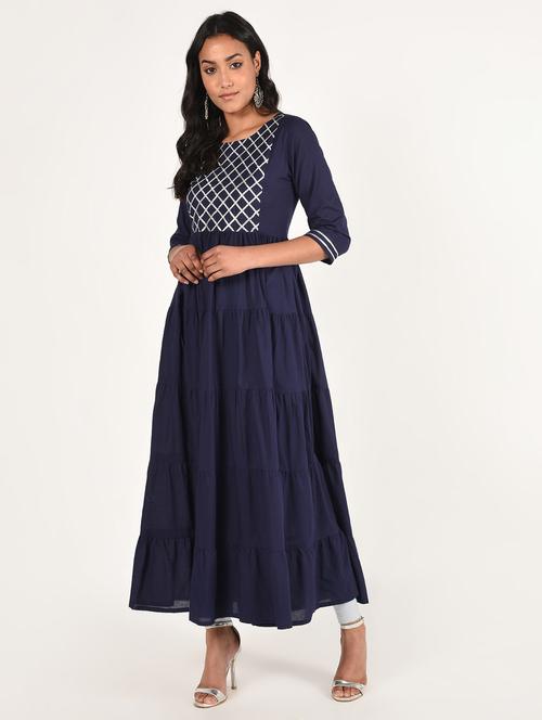 gota work tiered ethnic dress - 16870829 - Very Small Image - 1