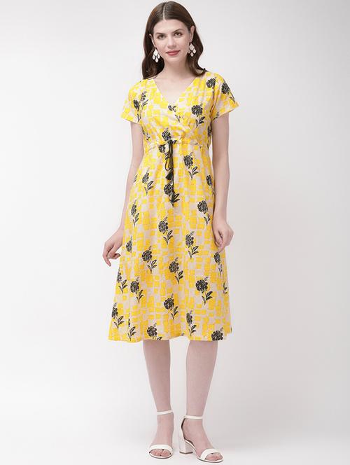 overlap floral a-line dress  - 16871466 - Very Small Image - 1
