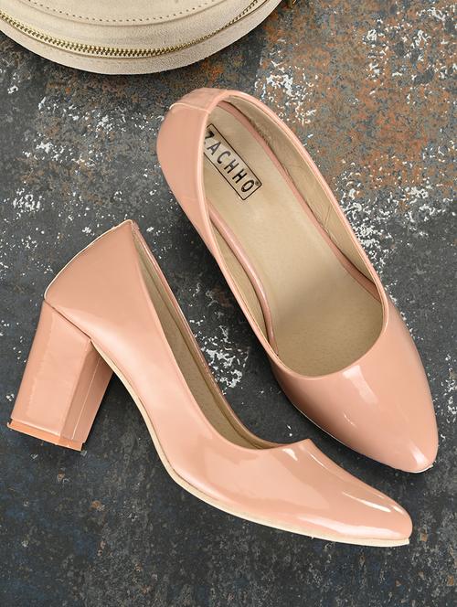 beige sheet slip on pumps - 16871769 - Very Small Image - 1