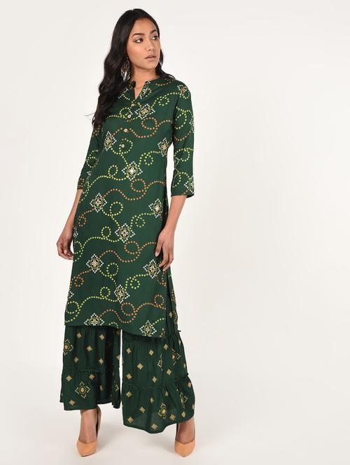 bandhani kurta sharara set - 16871974 - Very Small Image - 1