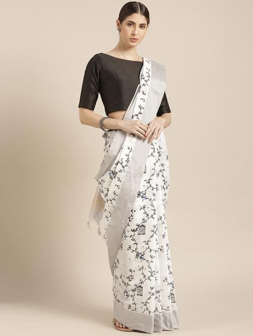 floral kanjivaram saree with blouse - 16873341 - Very Small Image - 1